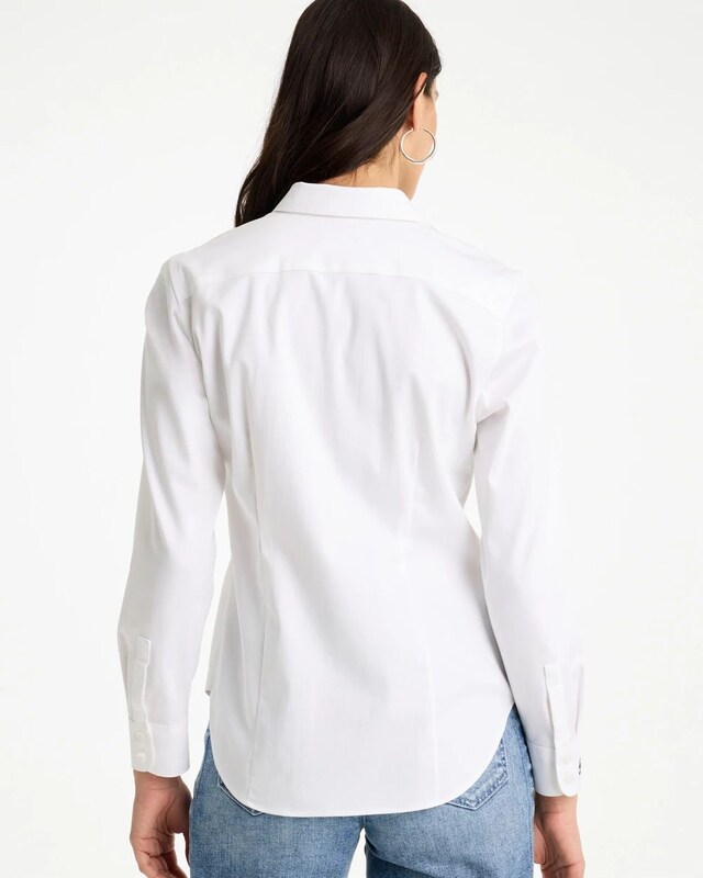 No Iron Fitted Stretch Shirt - image 3